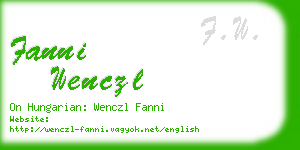 fanni wenczl business card